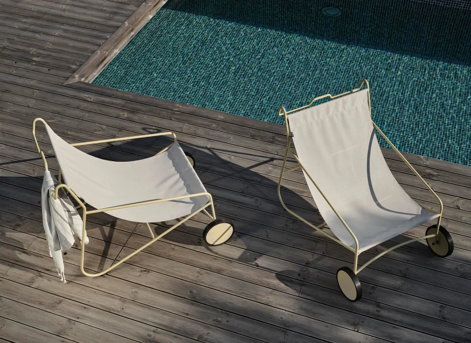 Poul Chair loungestoel, Lemon-off white Brafab