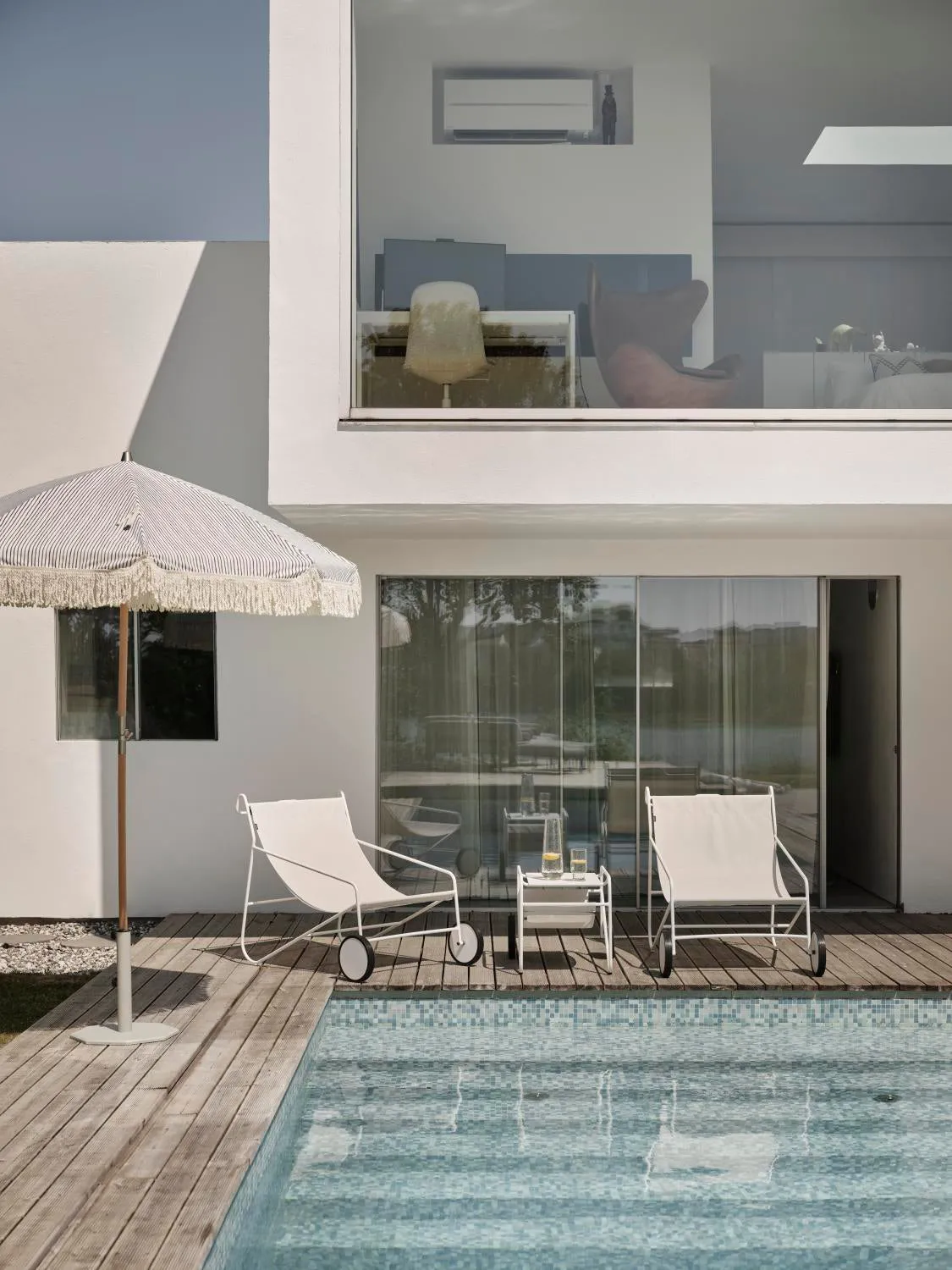 Poul Table bijzettafel, White-off white, 72x44 cm Brafab