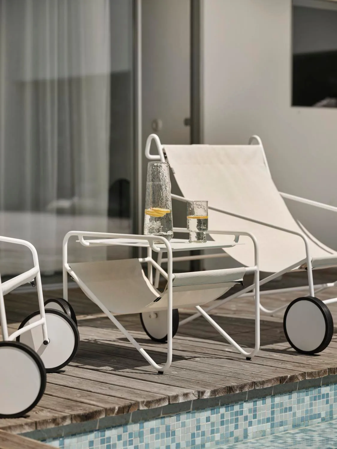 Poul Table bijzettafel, White-off white, 72x44 cm Brafab