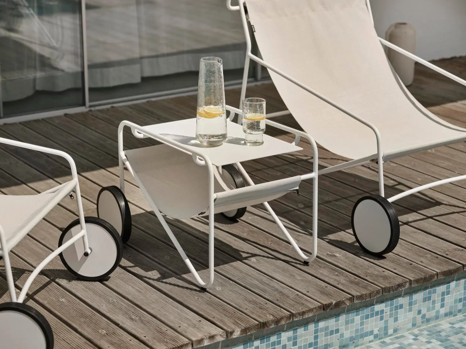 Poul Table bijzettafel, White-off white, 72x44 cm Brafab