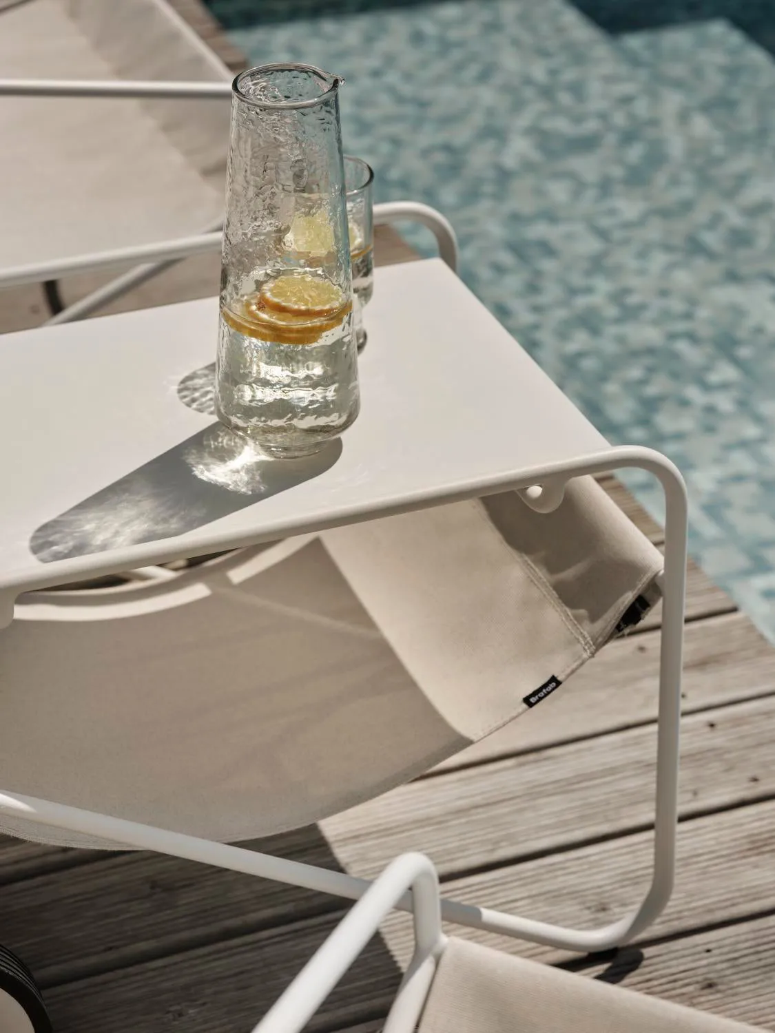 Poul Table bijzettafel, White-off white, 72x44 cm Brafab