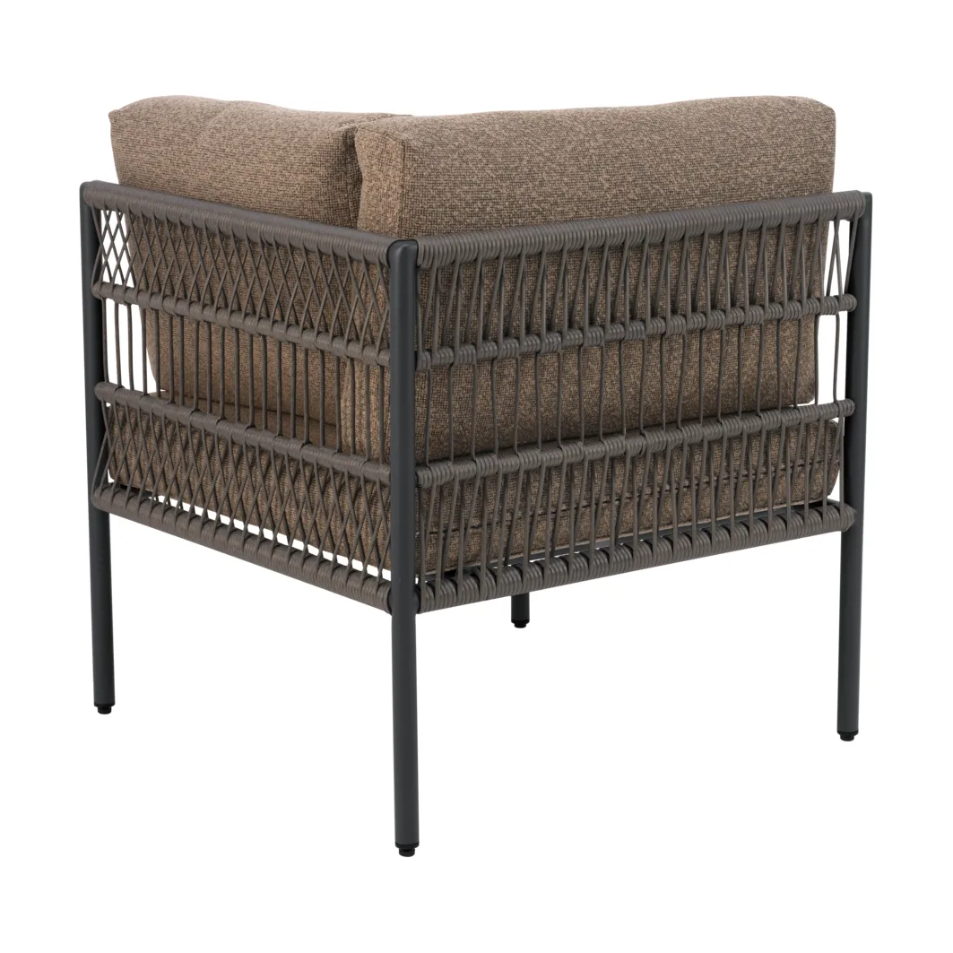 Reno modulaire bank, Zwart-raw peanut, hoek Brafab