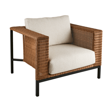 Shell loungestoel - Teddy rice-zwart - Brafab