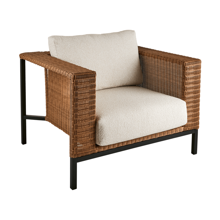 Shell loungestoel - Teddy rice-zwart - Brafab