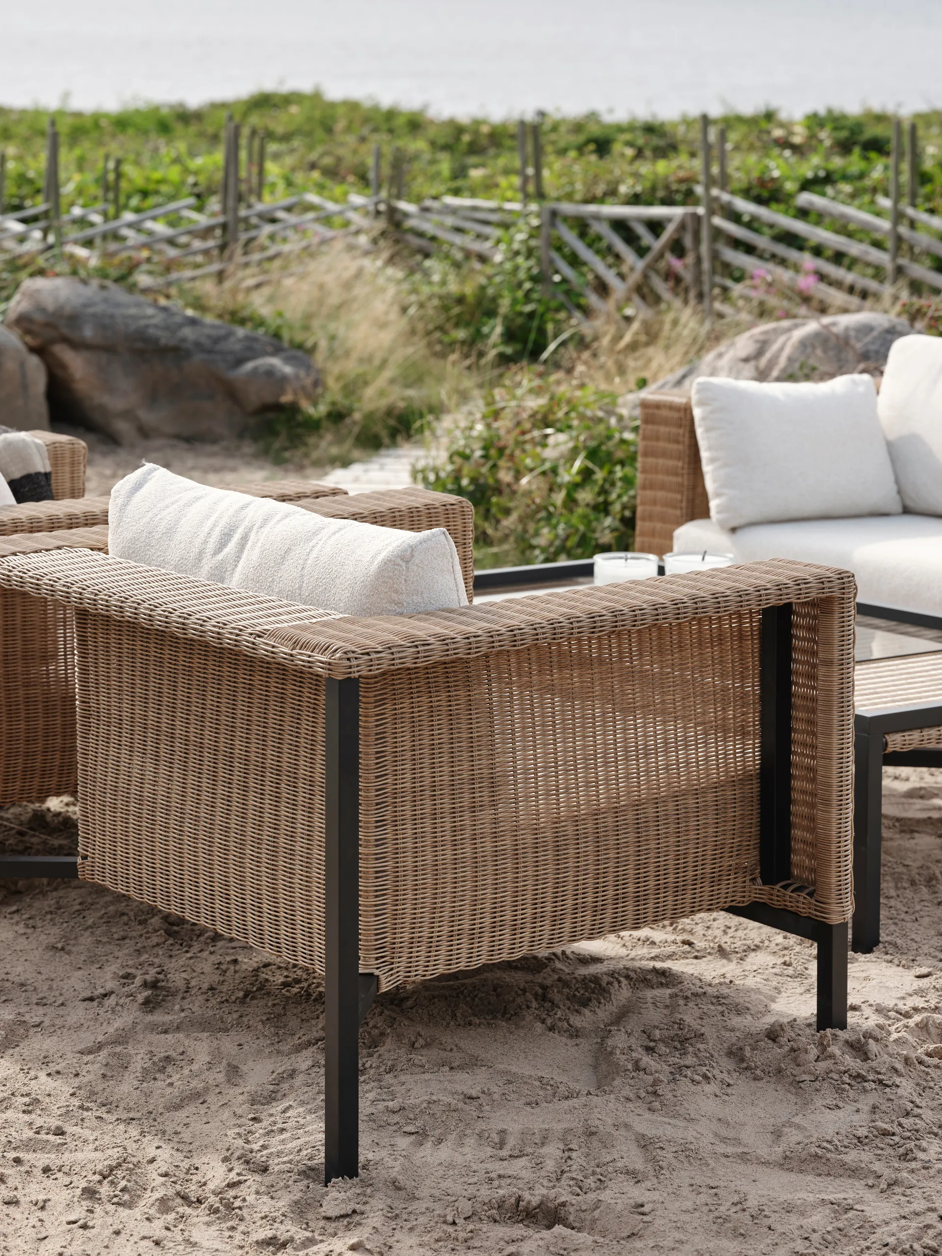 Shell loungestoel, Teddy rice-zwart Brafab