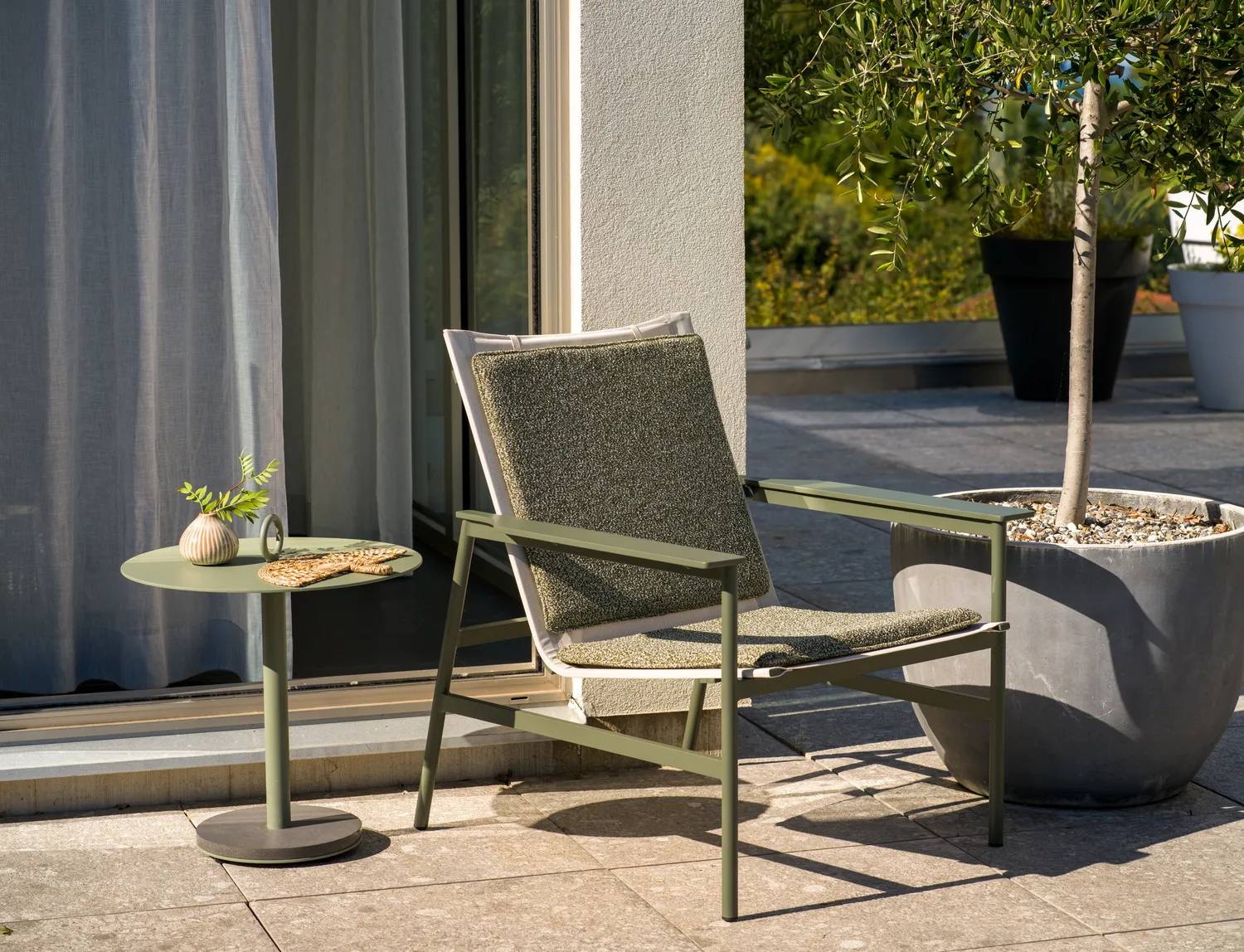 Soro loungefauteuil, Nordic green-teddy verde Brafab