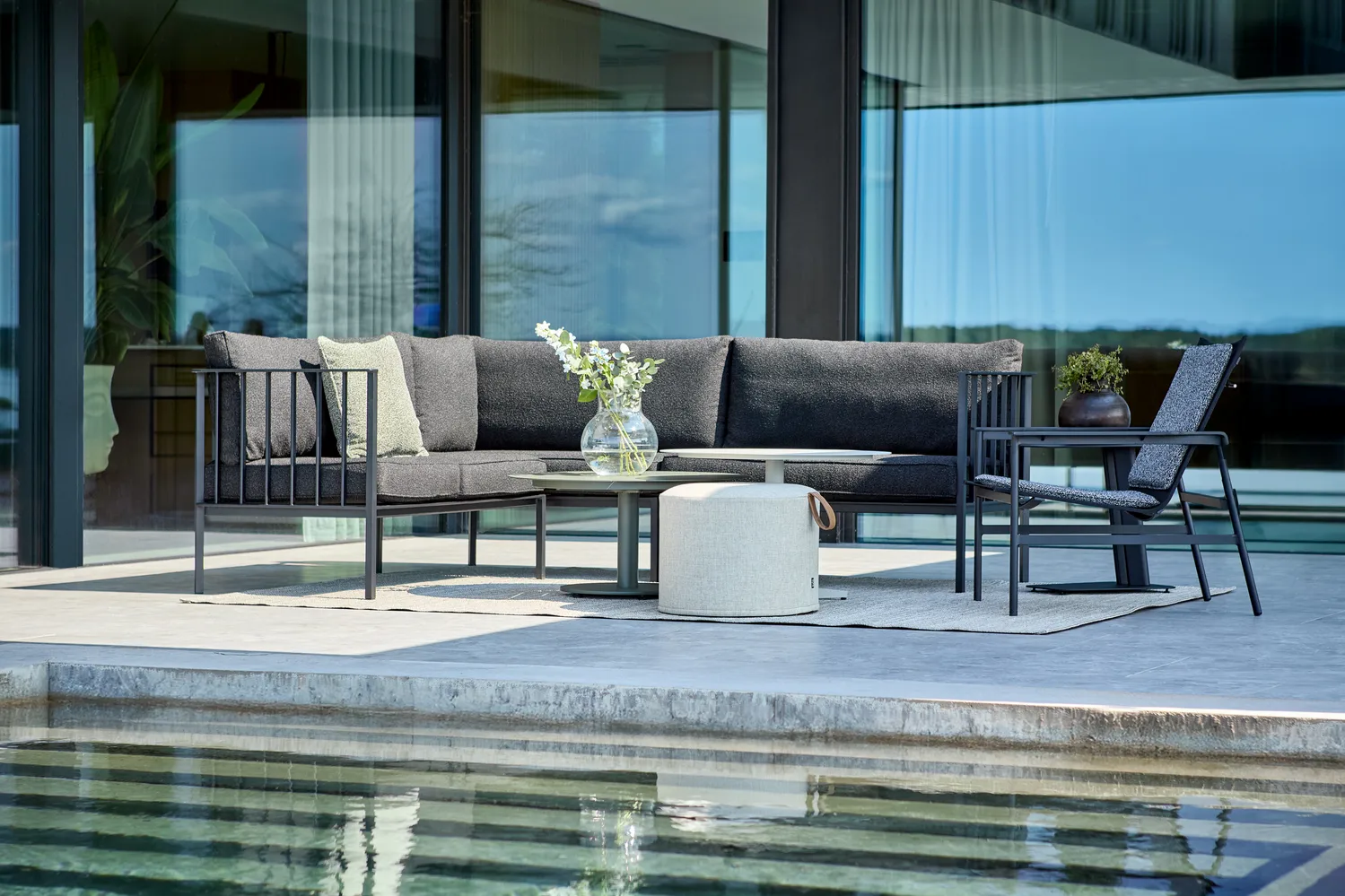 Upper hoekbank, Zwart-teddy black Brafab