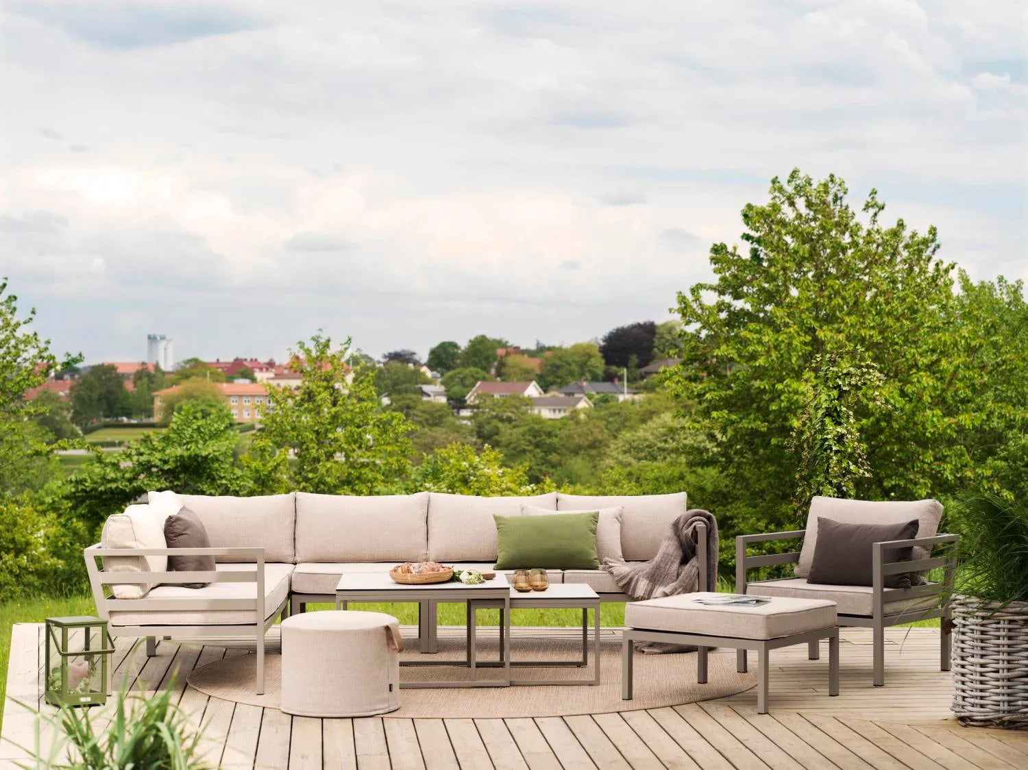 Weldon hoekbank, Khaki-sand Brafab