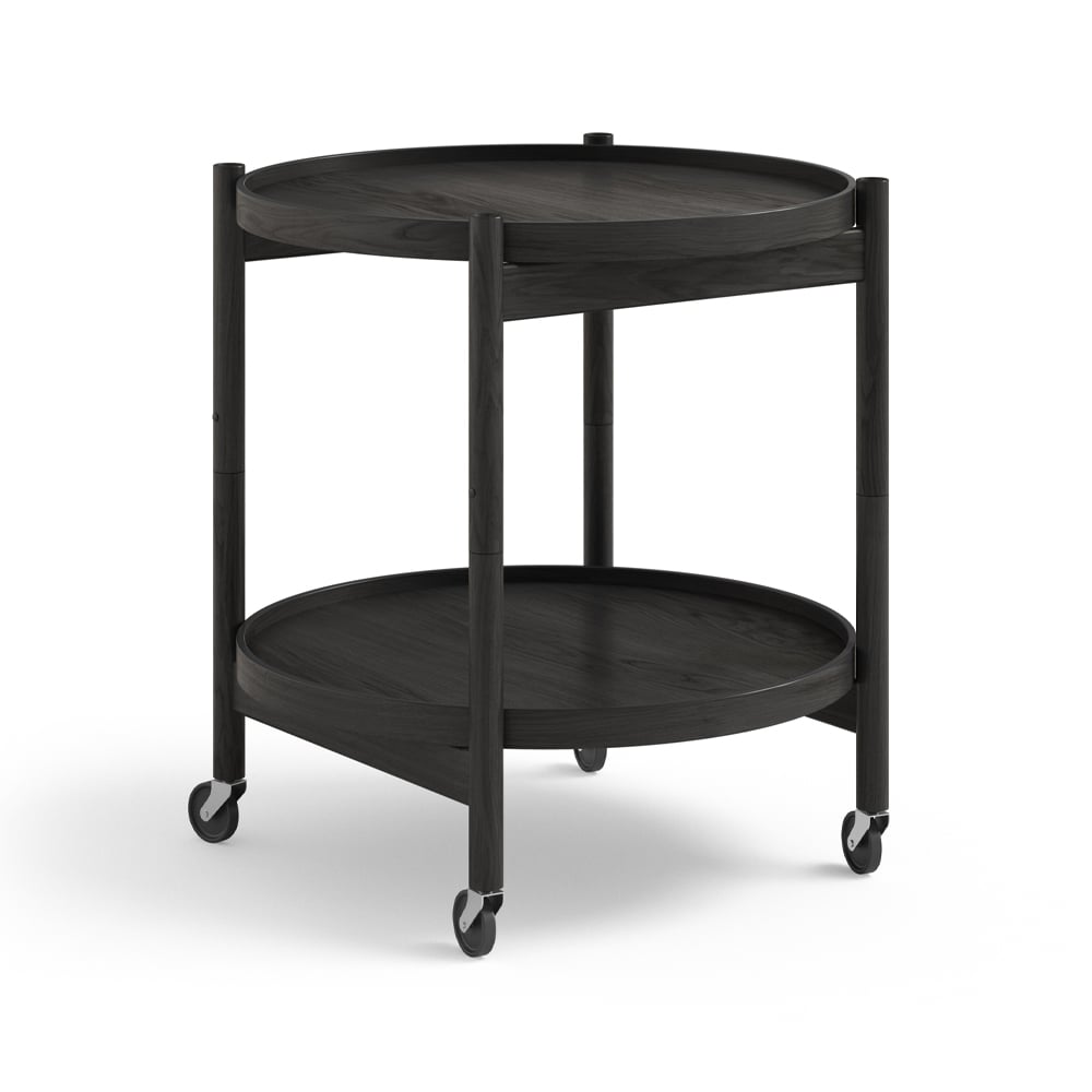 Brdr. Krüger Bolling Tray Table model 50 roltafel eikenhout zwarte lak, zwartgelakt eikenhouten onderstel