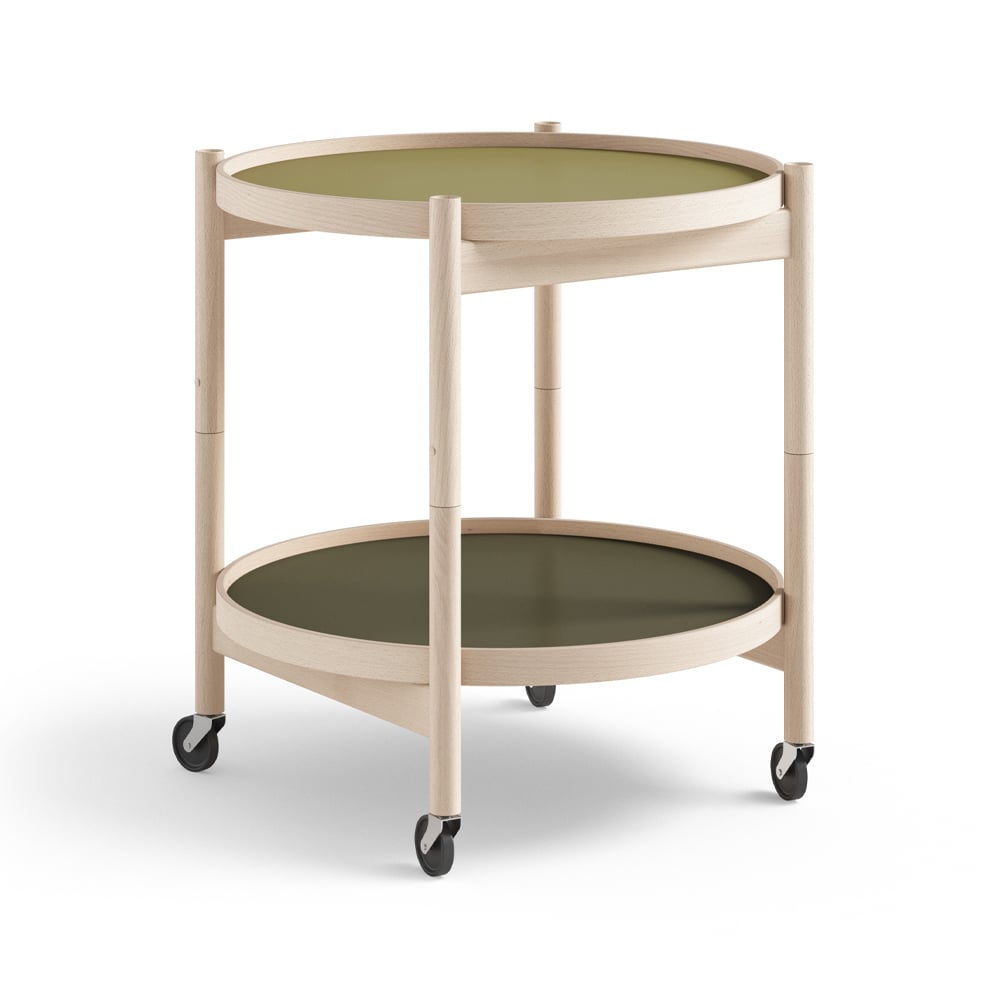 Brdr. Krüger Bolling Tray Table model 50 roltafel leaf, onbehandeld beukenhouten onderstel