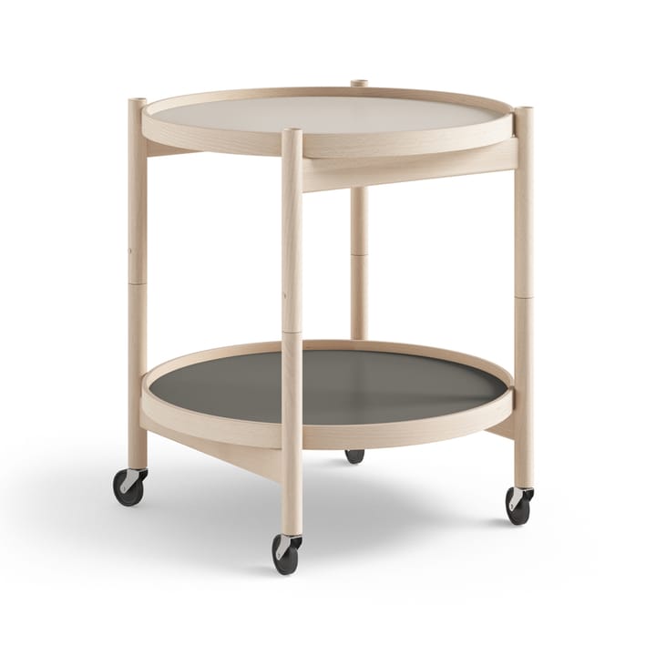 Bølling Tray Table model 50 roltafel - stone, onbehandeld beukenhouten onderstel - Brdr. Krüger