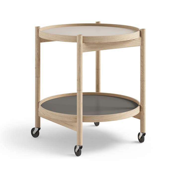 Bølling Tray Table model 50 roltafel - stone, onbehandeld eikenhouten onderstel - Brdr. Krüger