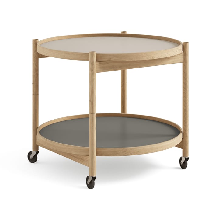 Bølling Tray Table model 60 roltafel - stone, geolied eikenhouten onderstel - Brdr. Krüger