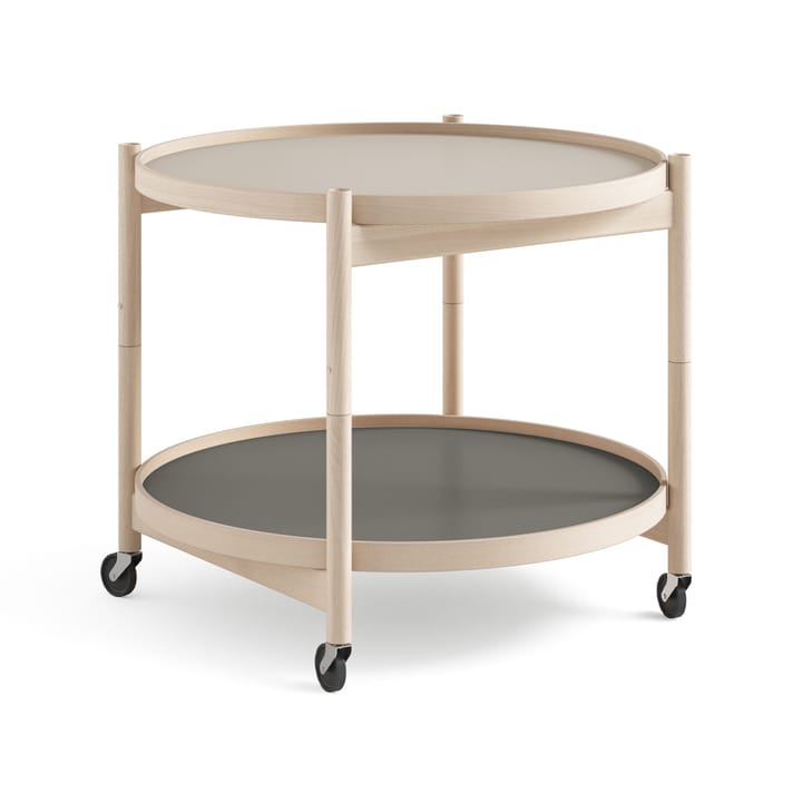 Bølling Tray Table model 60 roltafel - stone, onbehandeld beukenhouten onderstel - Brdr. Krüger