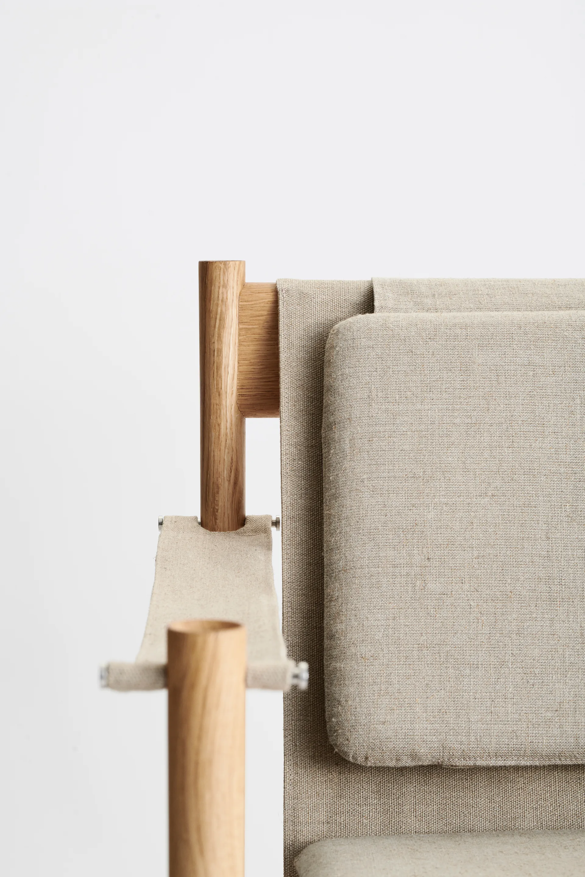 HB loungestoel, Geolied eikenhout-canvas natuur Brdr. Krüger