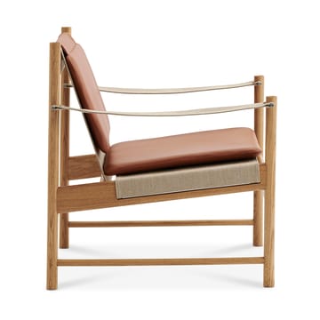HB loungestoel - Geolied eikenhout-leer brandy - Brdr. Krüger