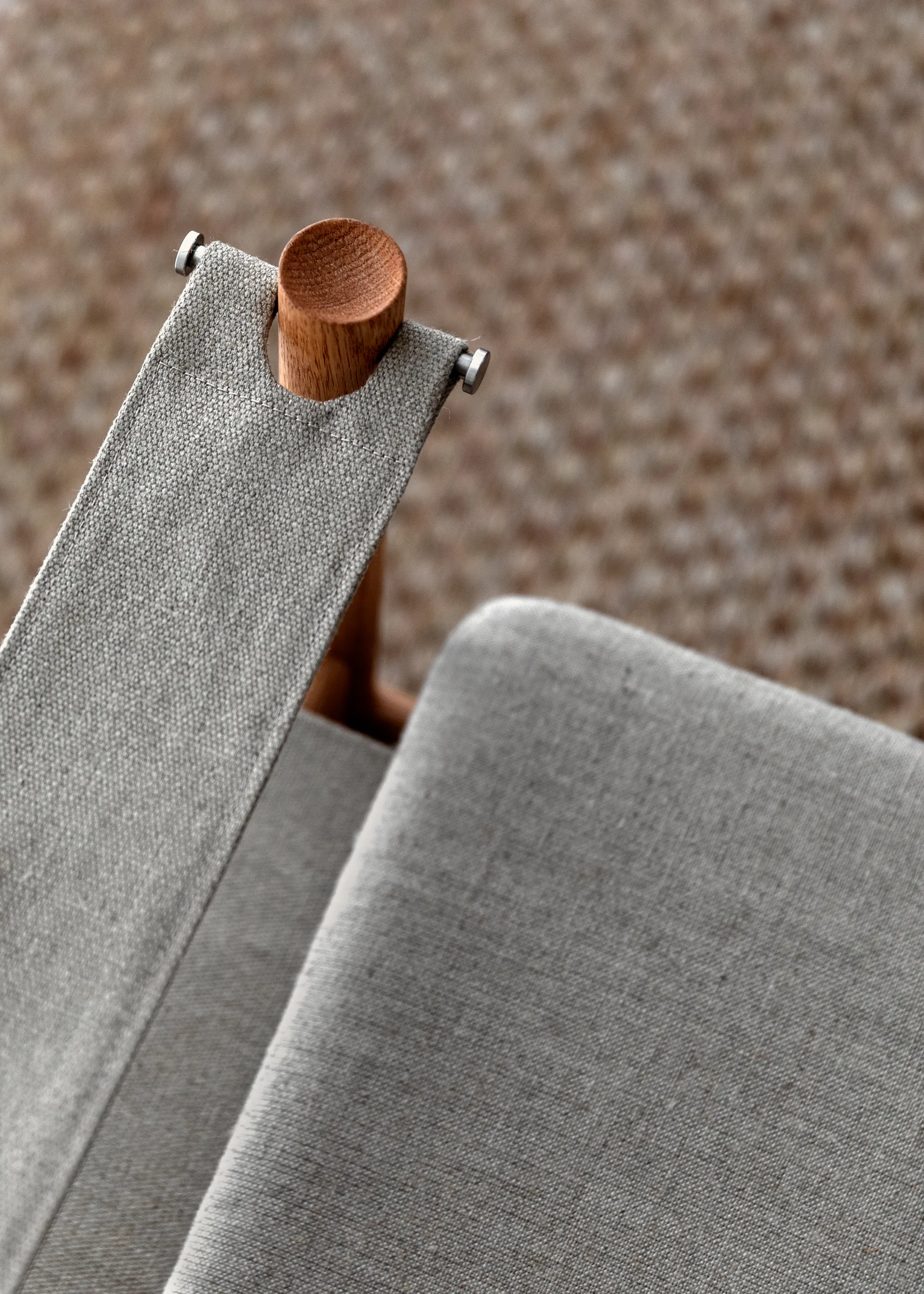 HB loungestoel, Rookgeolied eikenhout-canvas natuur Brdr. Krüger