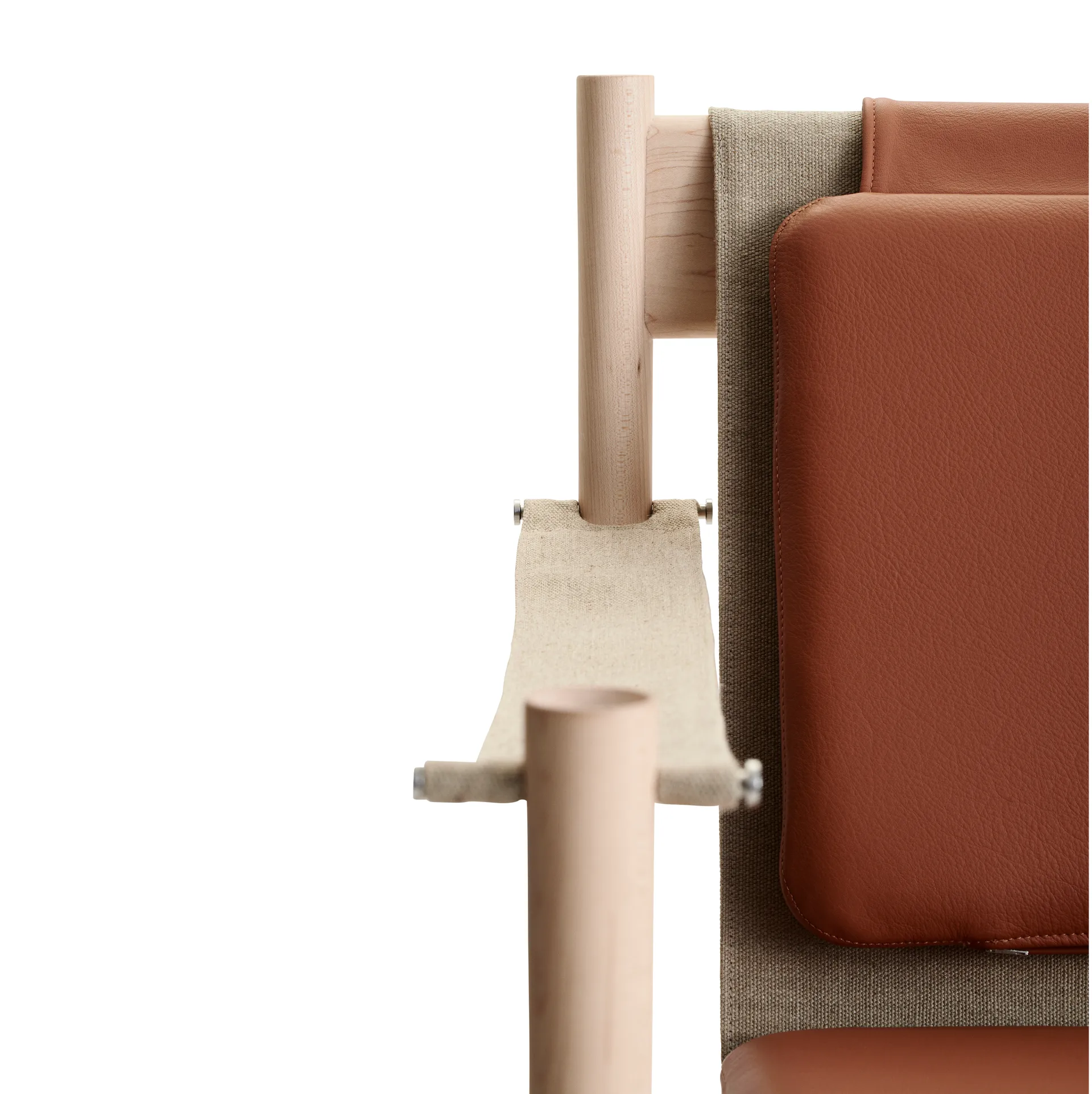 HB loungestoel, Witgeolied esdoornhout-leer brandy Brdr. Krüger