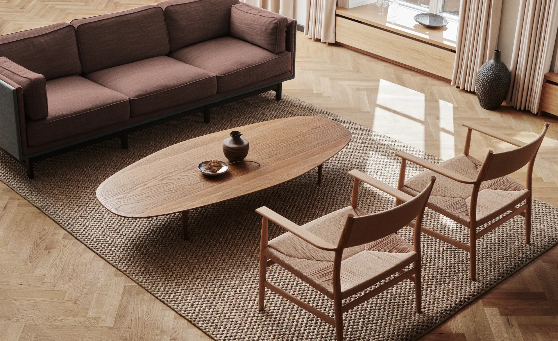 Jari salontafel 80x180 cm, Gerookte eikenhout Brdr. Krüger