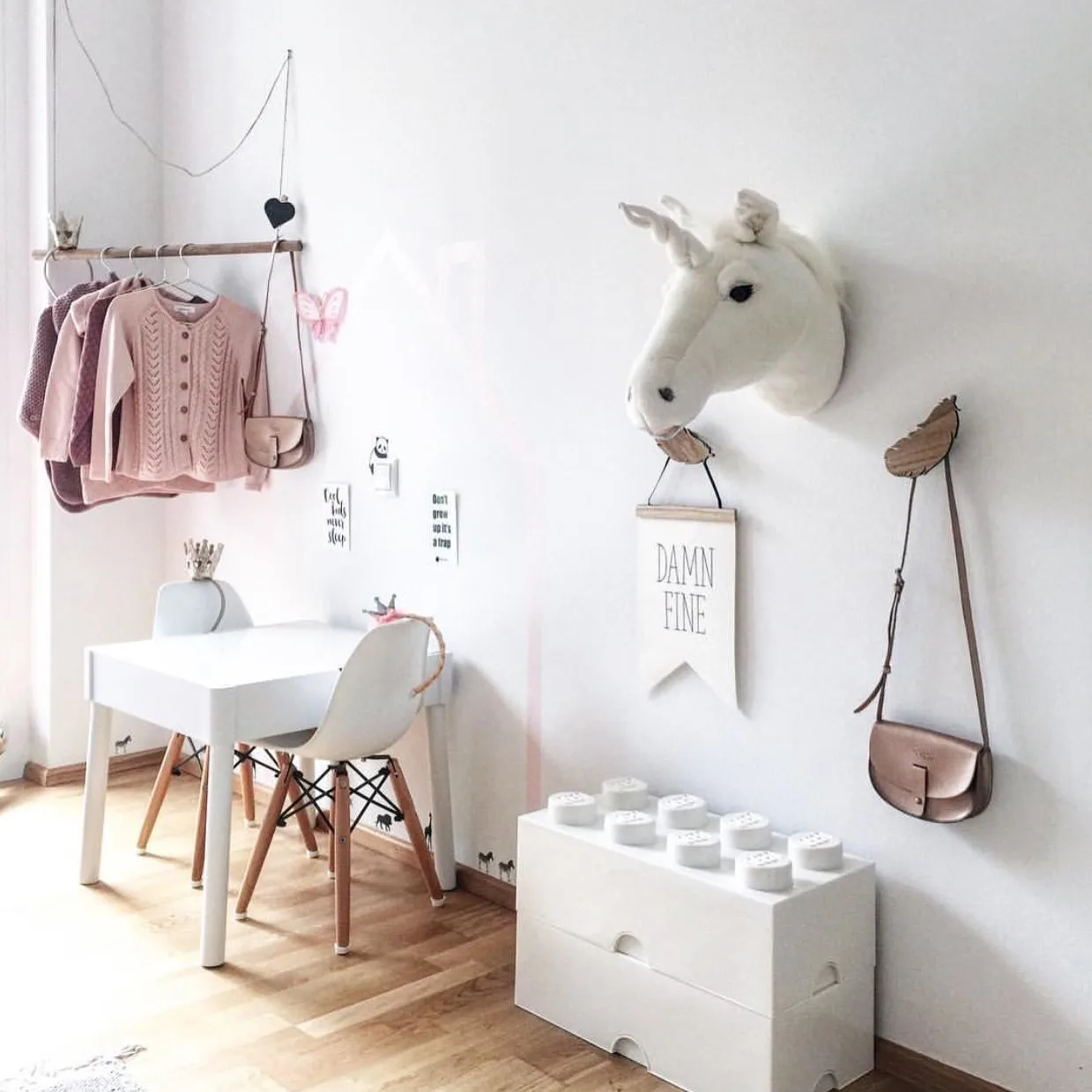 Pluche dierenkop - Eenhoorn, eenhoorn Brigbys