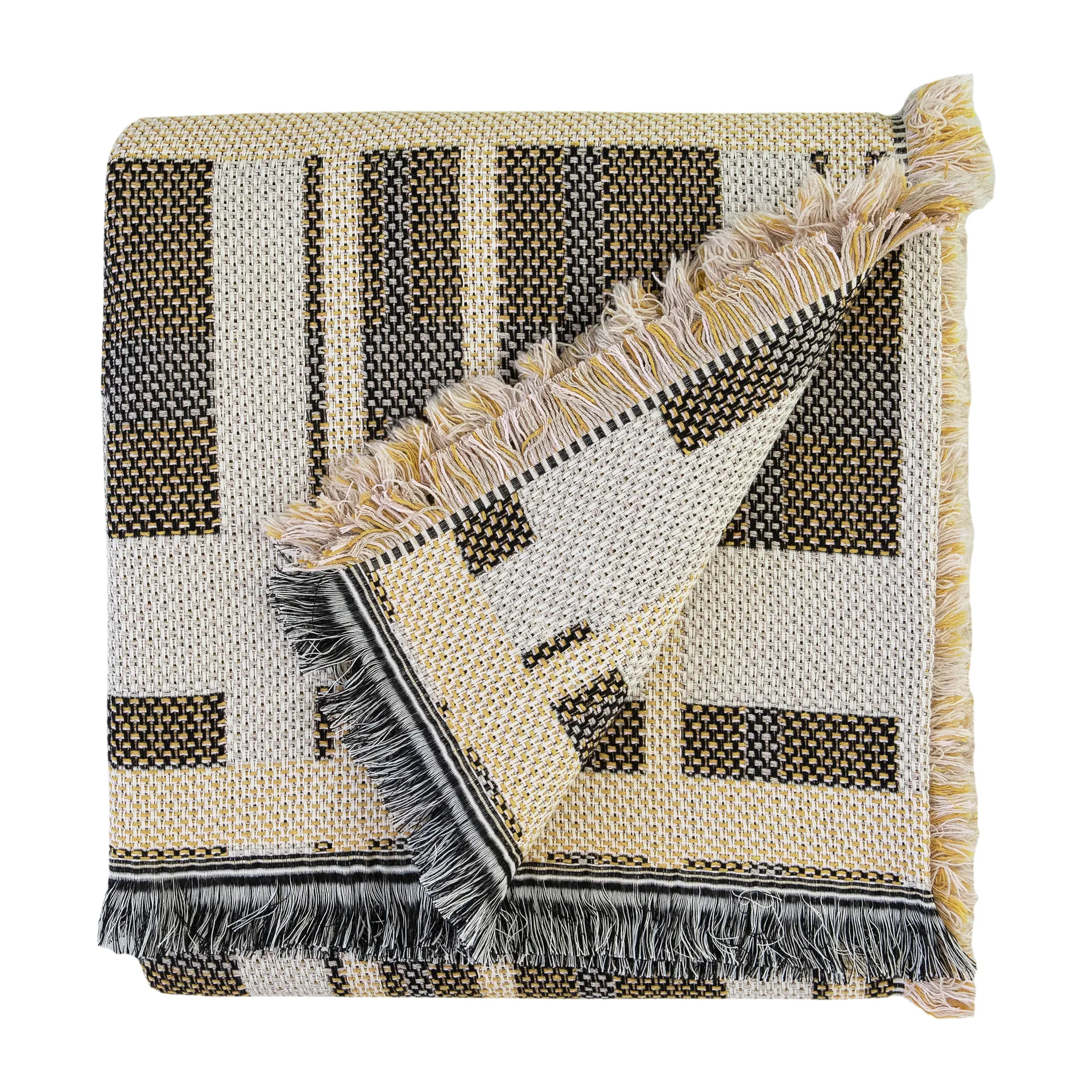 Tradition katoenen plaid 130x170 cm, Geel Brita Sweden