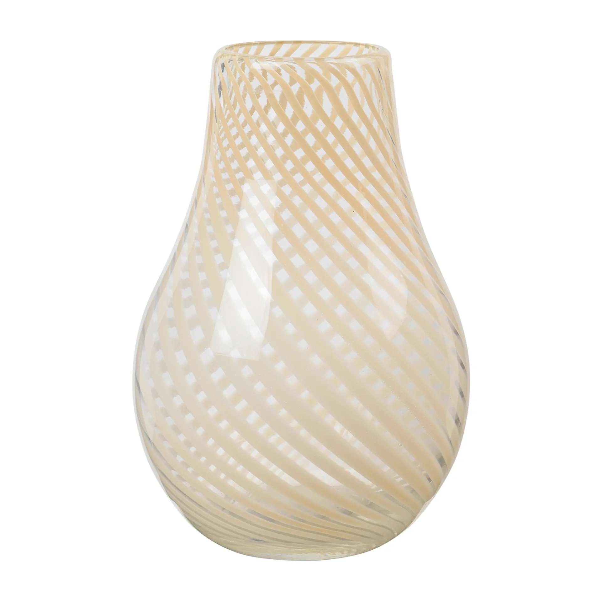 Ada Cross Stripe vaas 22,5 cm, Light yellow Broste Copenhagen