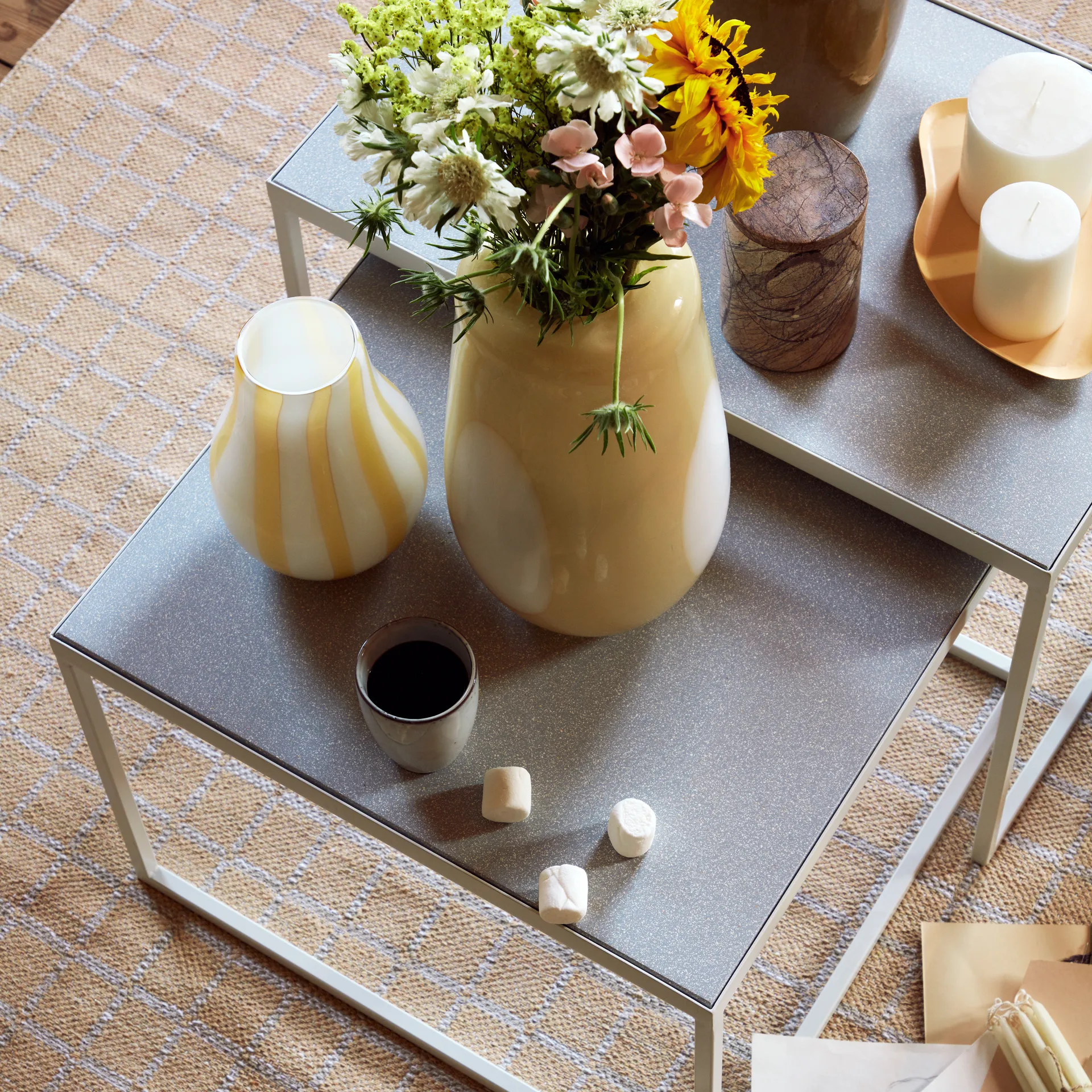 Ada Dot glazen vaas 37 cm, Golden fleece yellow Broste Copenhagen