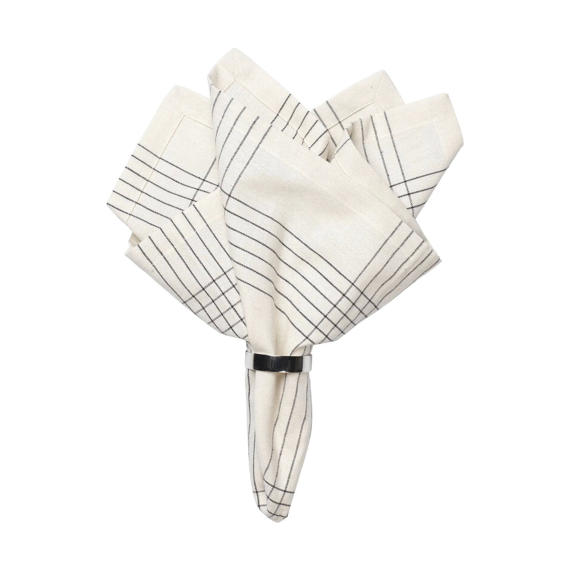 Alice stoffen servet 45x45 cm, Black-natural Broste Copenhagen