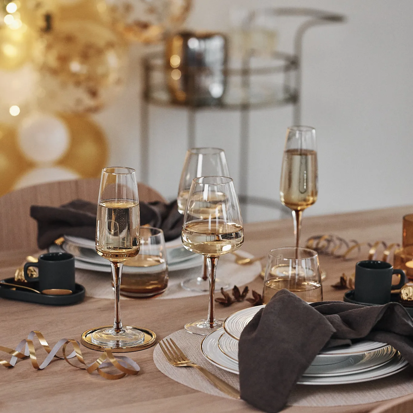 Amber champagneglas, 20 cl. Broste Copenhagen