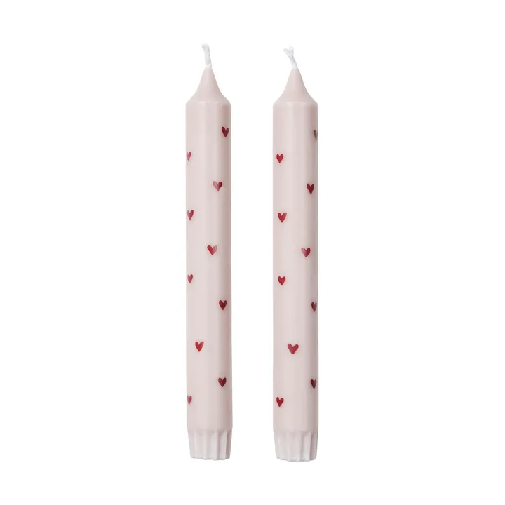 Amor kroonkaars 2-pack - Light pink-rood - Broste Copenhagen