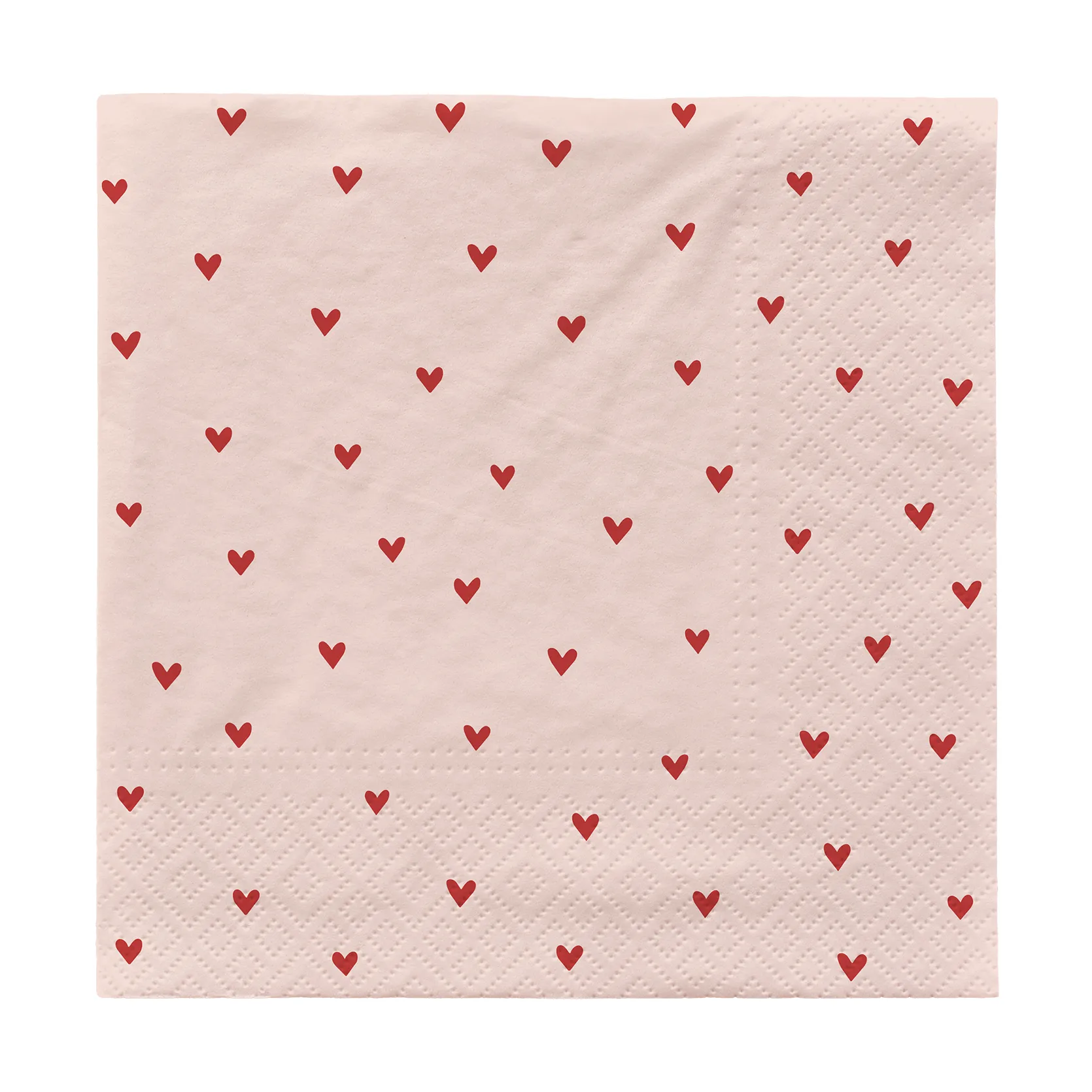 Amor papieren servetten 33x33 cm 20-pack, Soft roze-rood Broste Copenhagen