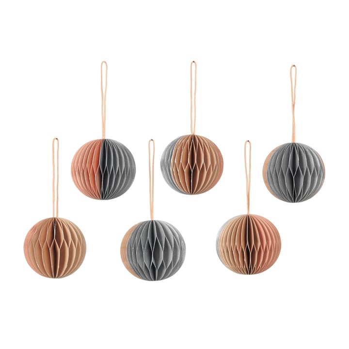 Ball kerstbal honeycomb Ø5 cm 6-delig - Multi/beige - Broste Copenhagen