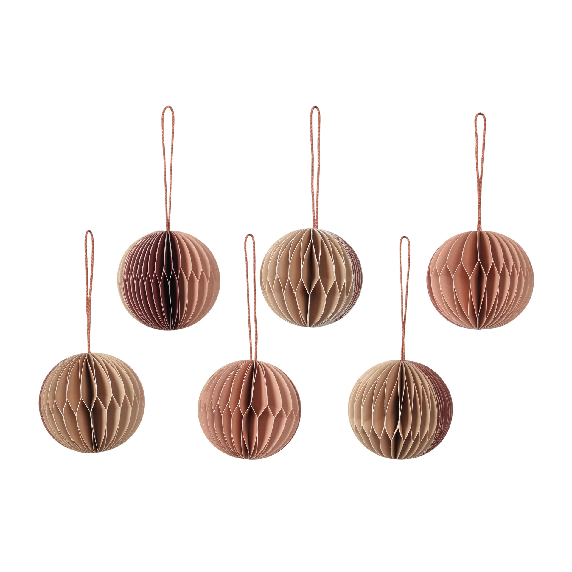 Ball kerstbal honeycomb Ø5 cm 6-delig, Multi/pink Broste Copenhagen