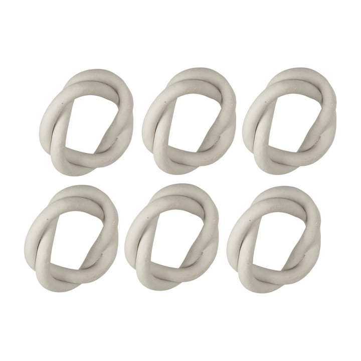 Braid servetring Ø6,5 cm 6-pack - Light beige - Broste Copenhagen