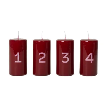 Broste adventskaars - Burgundy-White, 4-delig - Broste Copenhagen