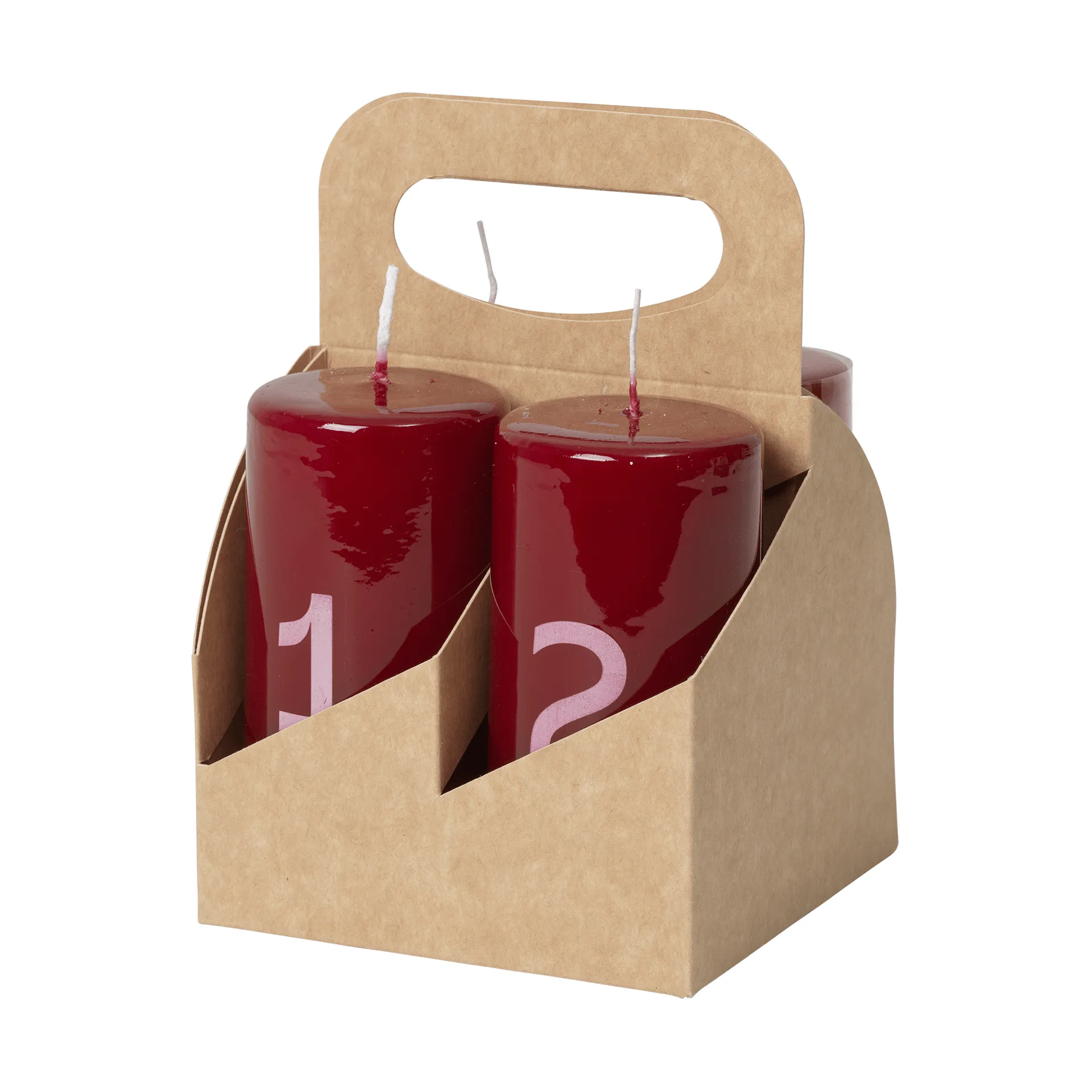 Broste adventskaars, Burgundy-White, 4-delig Broste Copenhagen