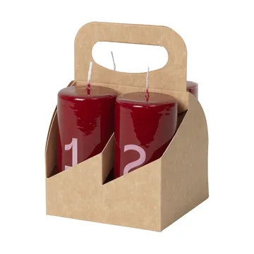 Broste adventskaars - Burgundy-White, 4-delig - Broste Copenhagen