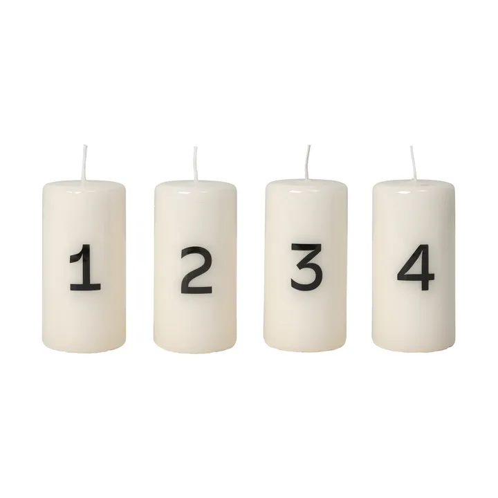 Broste adventskaars - White-Black, 4-delig - Broste Copenhagen