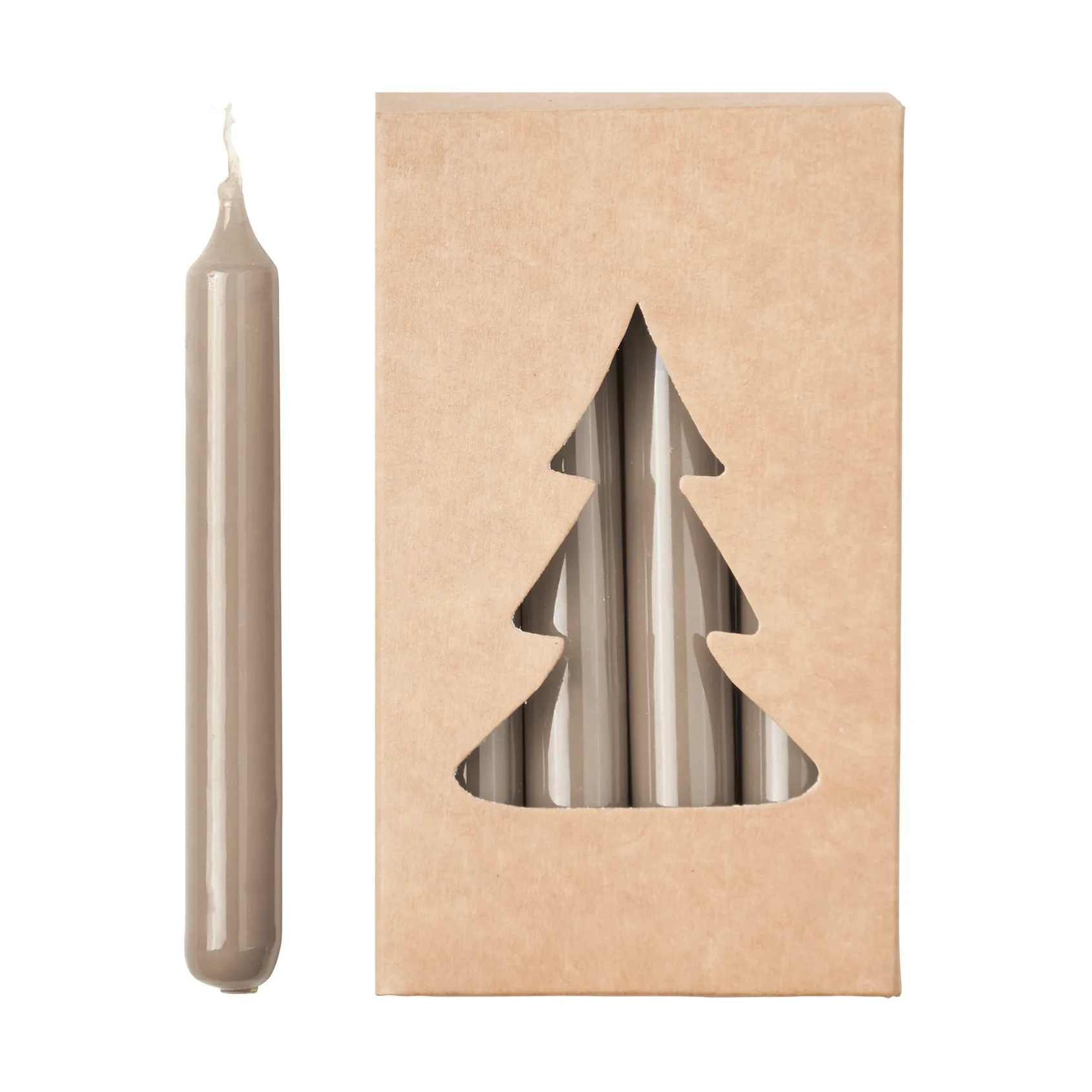 Broste kerstboomkaarsen glossy Ø1,2x10,2 cm 20-pack, Linen Broste Copenhagen