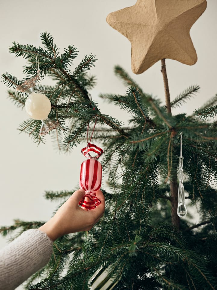 Candy kerstboomhanger glas 2-delig, Crème Broste Copenhagen