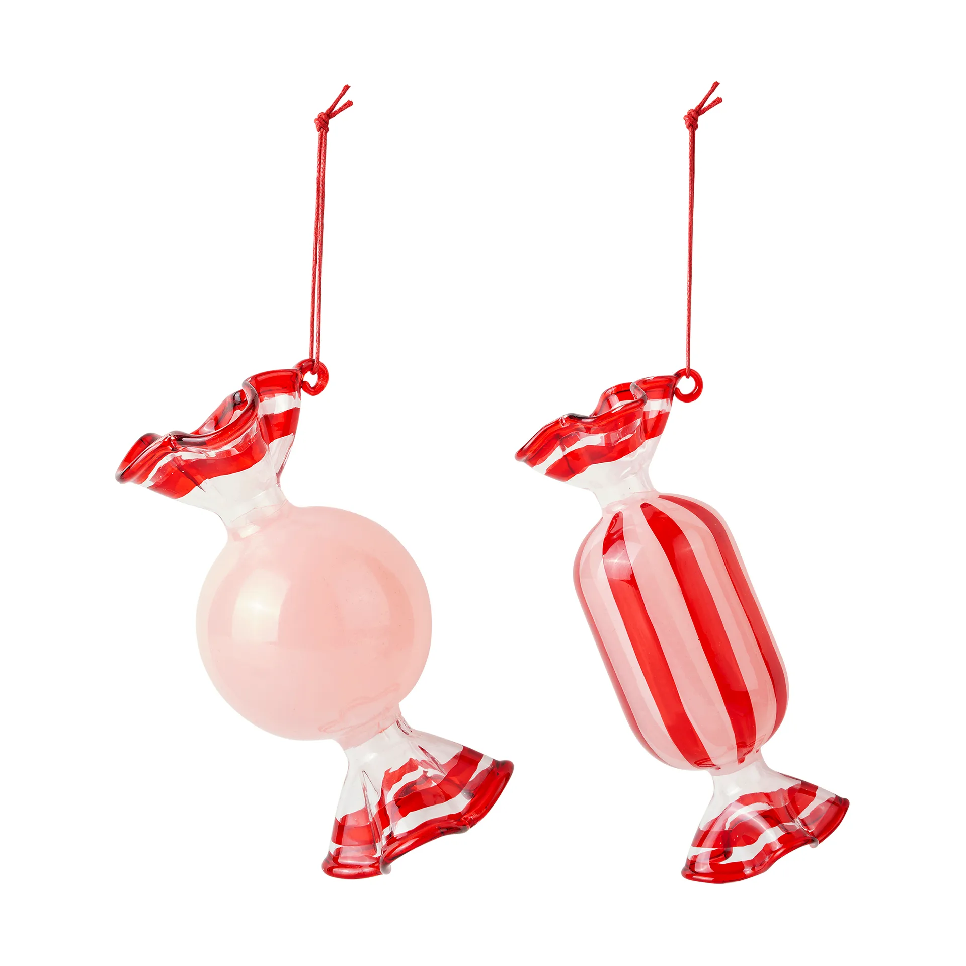 Candy kerstboomhanger glas 2-delig, Dusty pink Broste Copenhagen