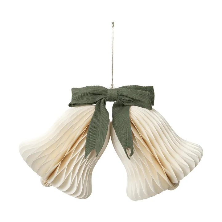 Chime bel kersthanger - Off White-Grape Leaf Green - Broste Copenhagen