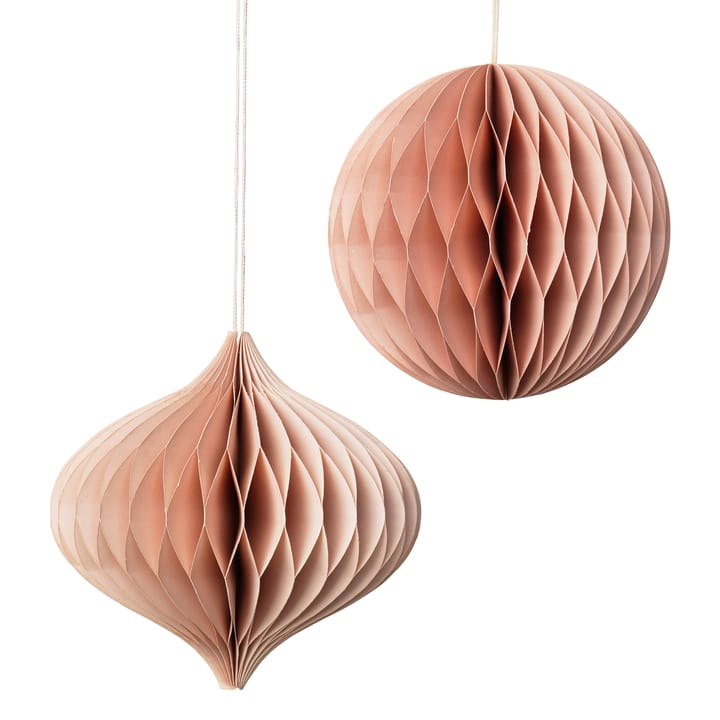 Christmas mix kerstbal-kerstdecoratie 2-pack - Dusty pink - Broste Copenhagen