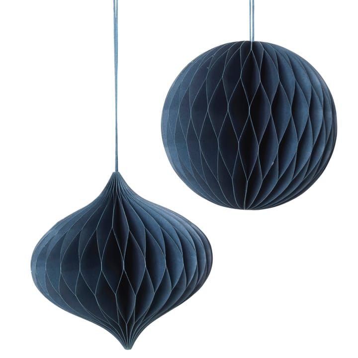 Christmas mix kerstbal-kerstdecoratie 2-pack - Orion blue - Broste Copenhagen