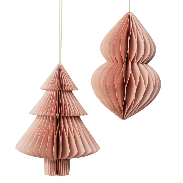 Christmas mix kerstboom-kerstdecoratie 2-pack - Dusty pink - Broste Copenhagen