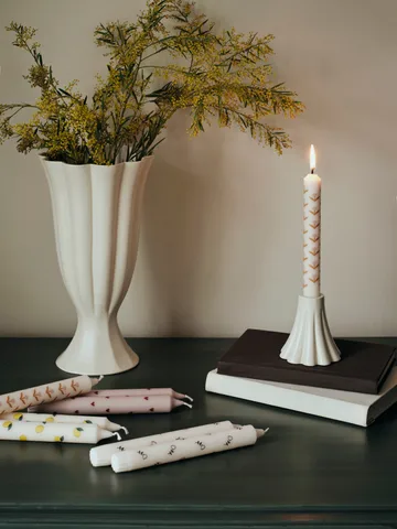 Citroen kronkaars 2-pack - White-geel - Broste Copenhagen