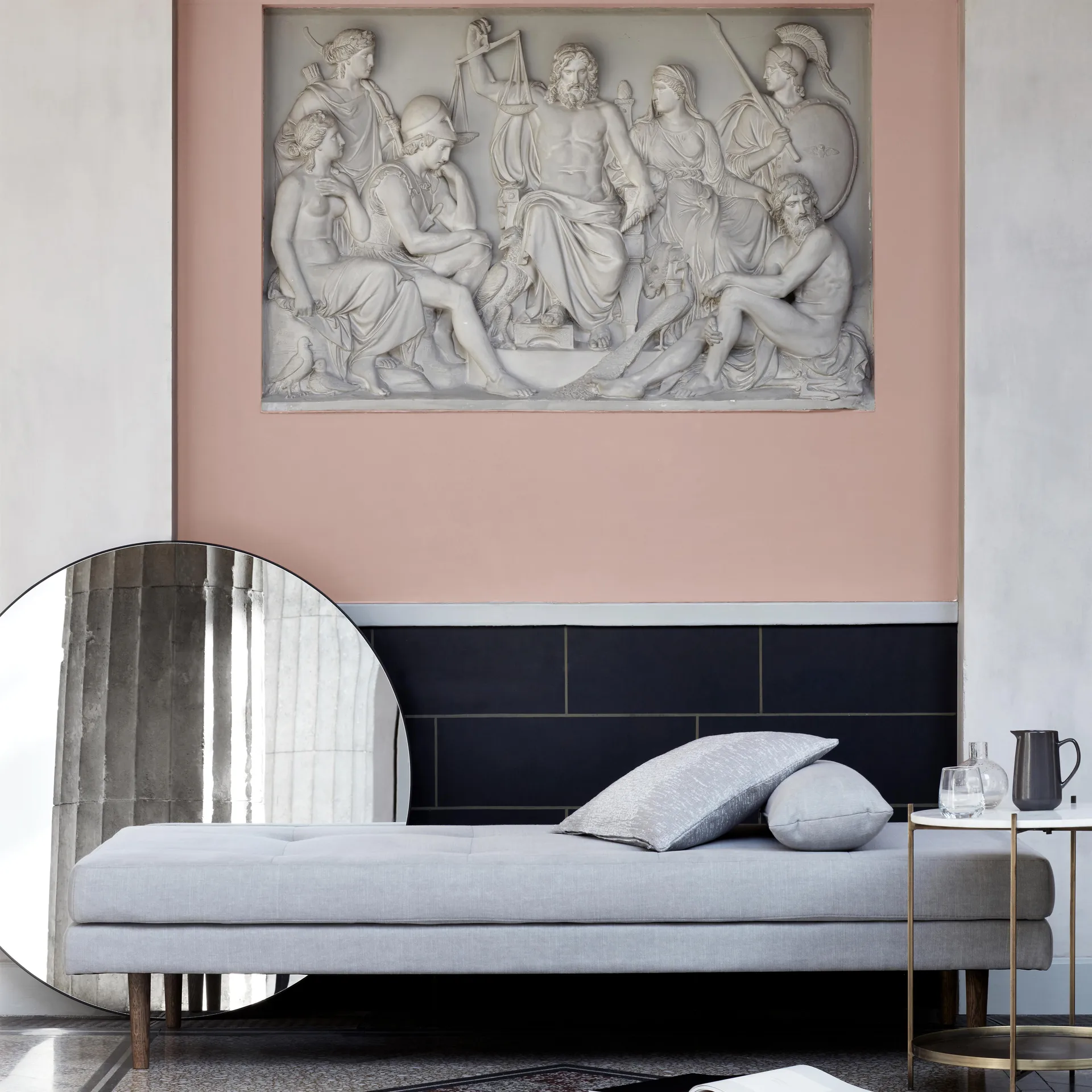 Complete spiegel zwart, Ø 110 cm. Broste Copenhagen