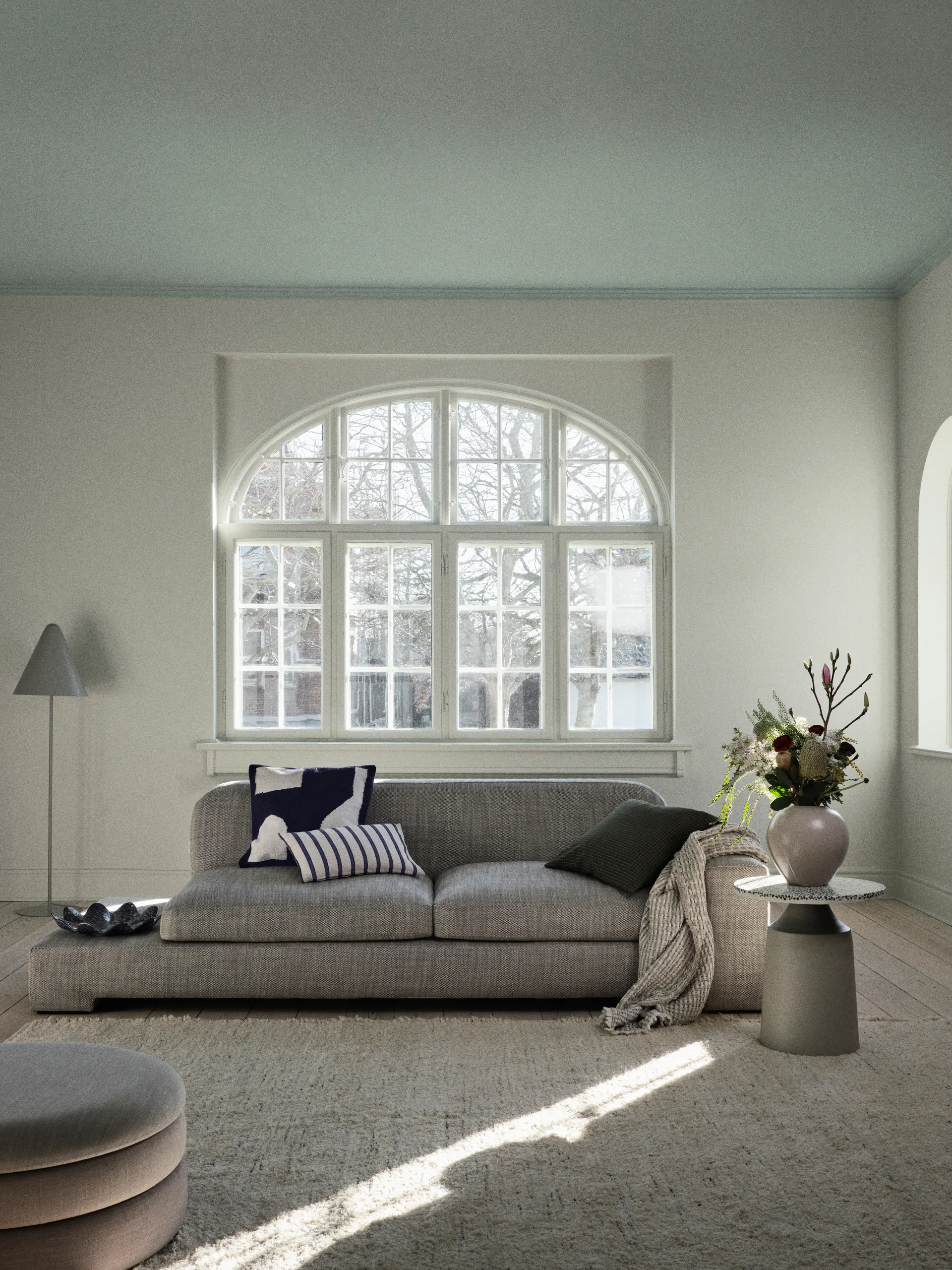 Dagmar kussensloop 30x50 cm, Off white-intense blue Broste Copenhagen