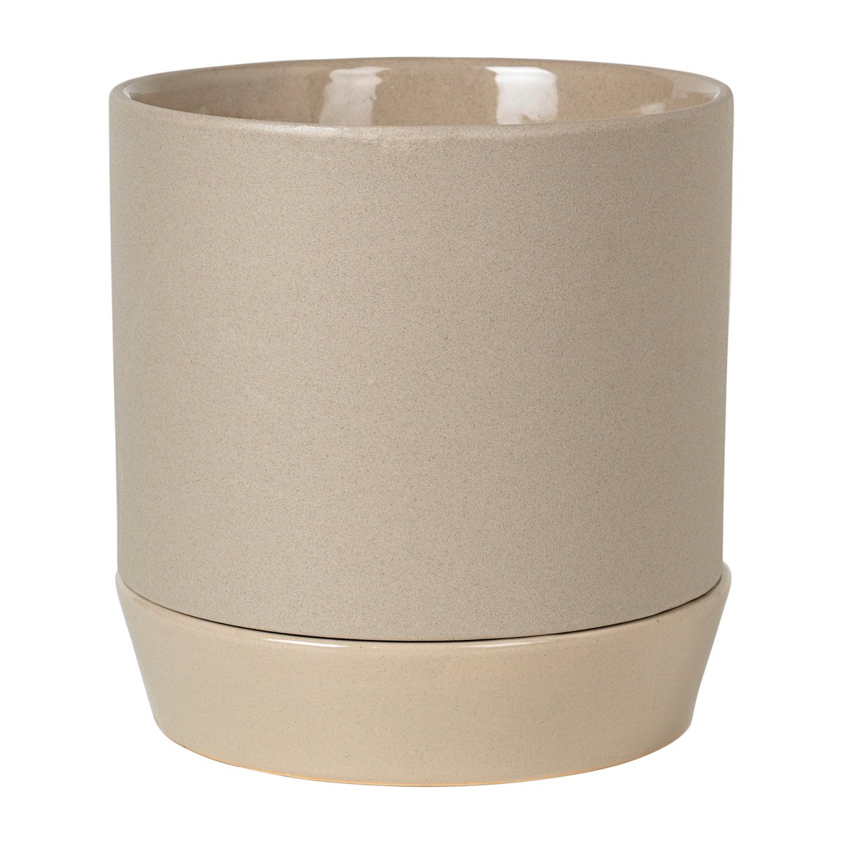 Broste Copenhagen Denise bloempot met schotel o21 cm Dove grey