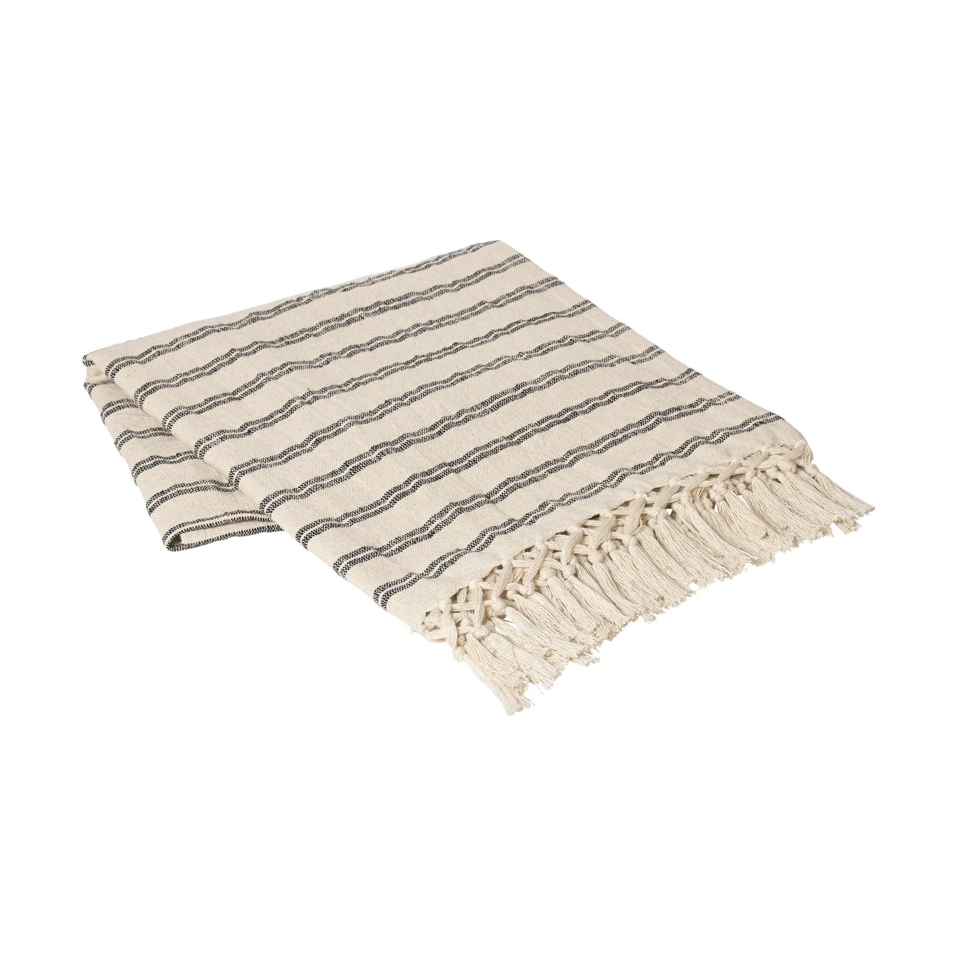 Elly plaid 130x160 cm, Black-natural Broste Copenhagen